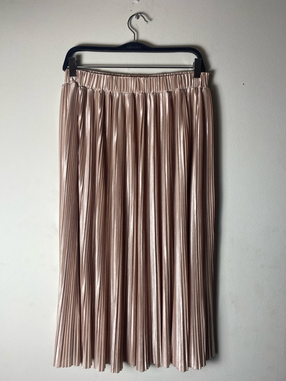 Sugarlips Metallic Pleated Midi Skirt - Blush - Picture 2 of 2